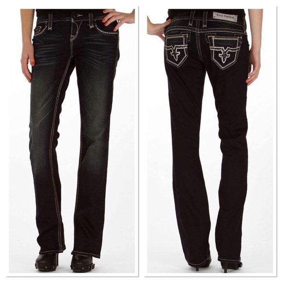 Rock Revival Jacklyn Easy Boot Stretch Jean sequin - Picture 1 of 13